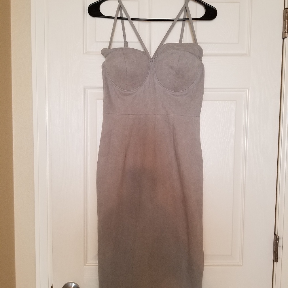 Carlie Bybel x Missguided grey dress